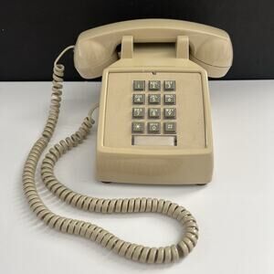 Vintage Premier Cream Beige Push Button Desk Table Top Retro Telephone HAC 2500